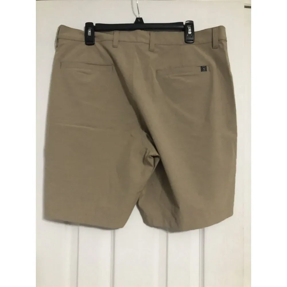 PGA Tour Golf Shorts Mens Tan Flat Front‎ Performance size 38 See Description